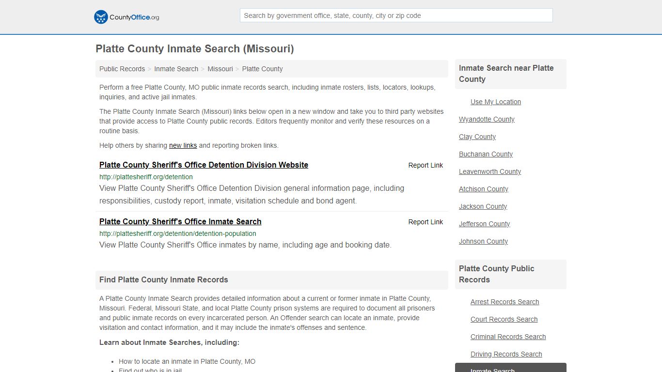 Inmate Search - Platte County, MO (Inmate Rosters & Locators)
