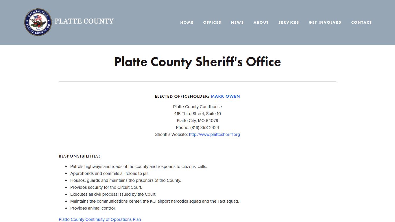 Sheriff - Platte County